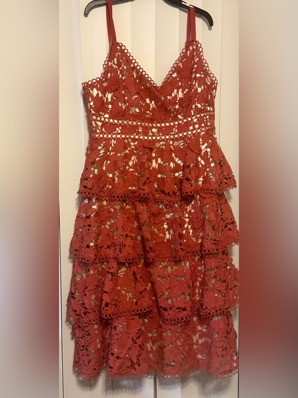 ARULA Rust Lace Tiered Floral Dress for Women’s size X 10-12